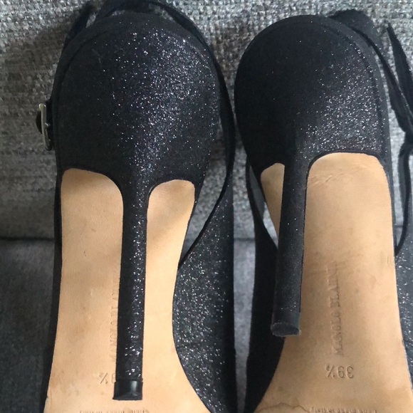 Manolo Blahnik Sparkling Silver Grey Stiletto Slingback Heels. 39,5 - Picture 6 of 8